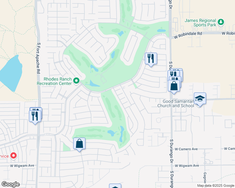 map of restaurants, bars, coffee shops, grocery stores, and more near 305 Foster Springs Road in Las Vegas