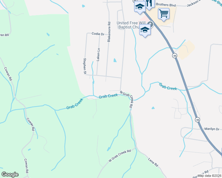 map of restaurants, bars, coffee shops, grocery stores, and more near 1198 West Grab Creek Road in Dickson