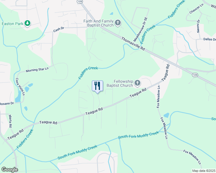 map of restaurants, bars, coffee shops, grocery stores, and more near 110 South Oak Court in Winston-Salem
