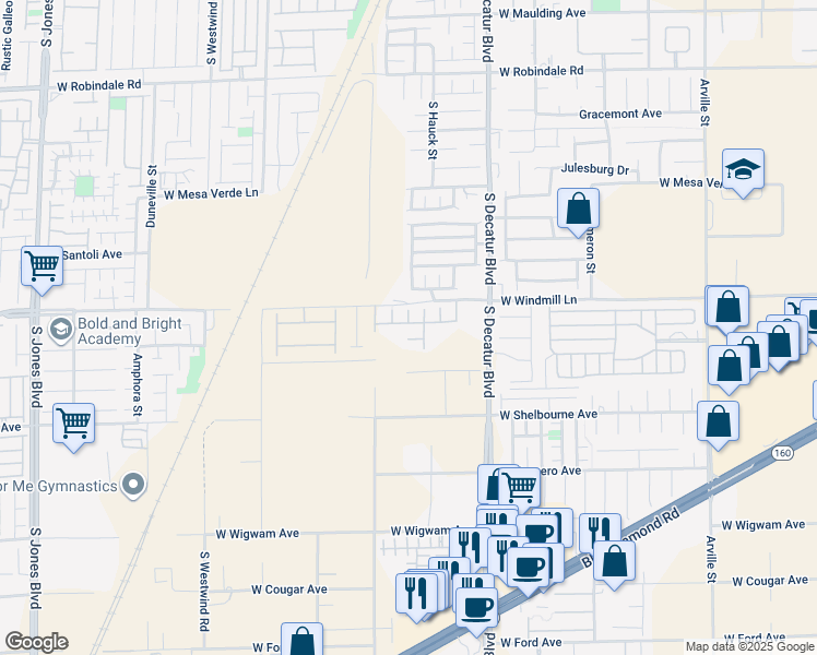 map of restaurants, bars, coffee shops, grocery stores, and more near 5087 West Vacaville Avenue in Las Vegas