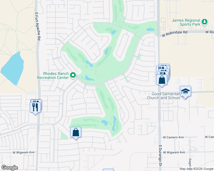 map of restaurants, bars, coffee shops, grocery stores, and more near 305 Foster Springs Road in Las Vegas