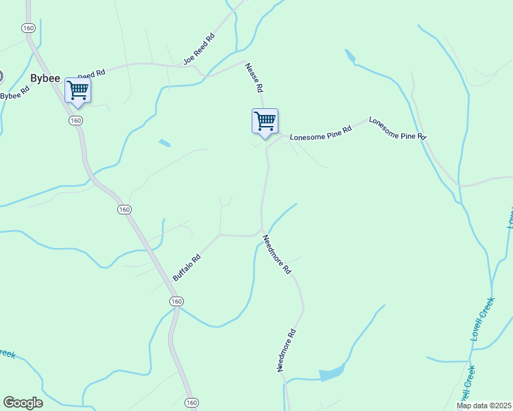 map of restaurants, bars, coffee shops, grocery stores, and more near 226 Buffalo Road in Bybee