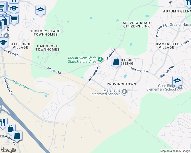 map of restaurants, bars, coffee shops, grocery stores, and more near 2220 Smedley Lane in Nashville