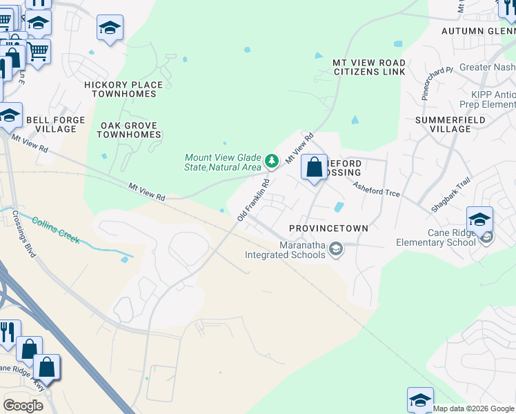 map of restaurants, bars, coffee shops, grocery stores, and more near 1812 Isabelle Lane in Nashville