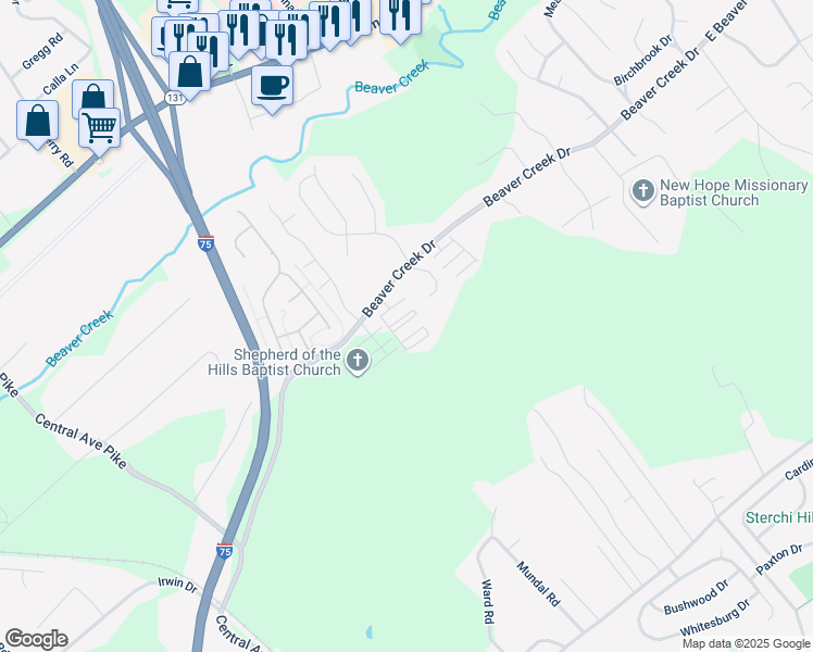 map of restaurants, bars, coffee shops, grocery stores, and more near 410 Wildcat Way in Knoxville