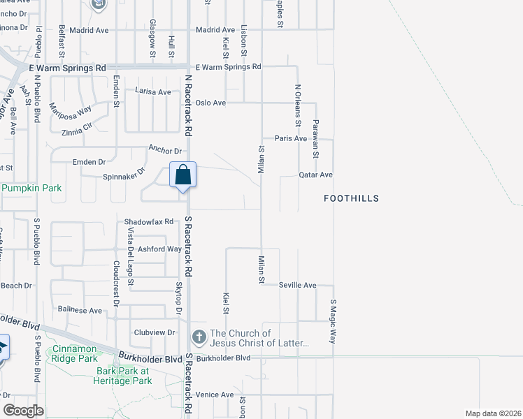 map of restaurants, bars, coffee shops, grocery stores, and more near 2 Milan Street in Henderson