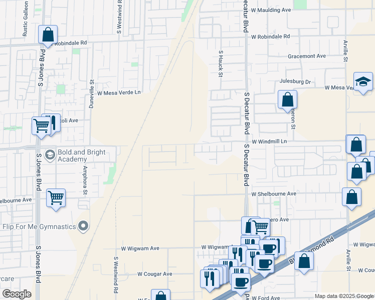 map of restaurants, bars, coffee shops, grocery stores, and more near 8193 Inhibition Ct in Las Vegas