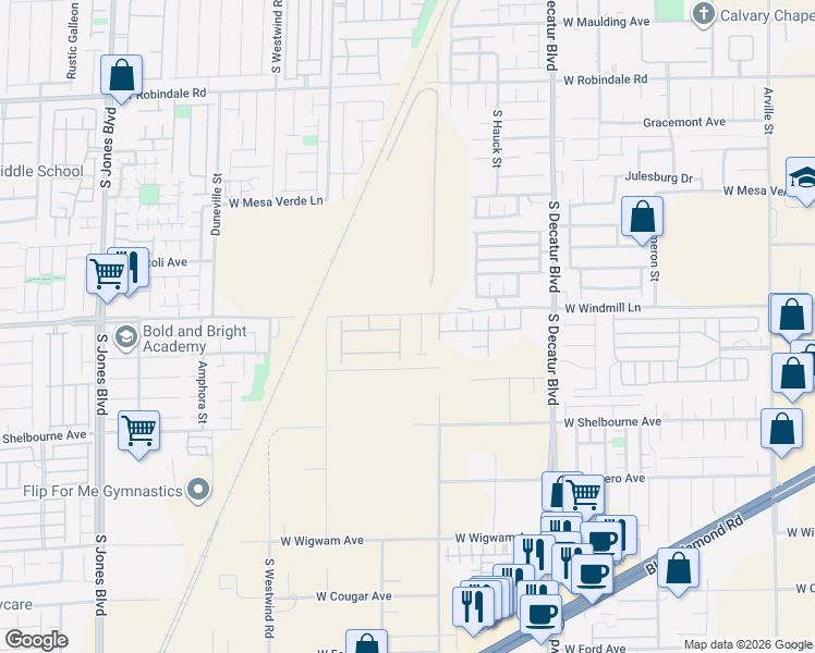 map of restaurants, bars, coffee shops, grocery stores, and more near 8118 Allie Hope Street in Las Vegas