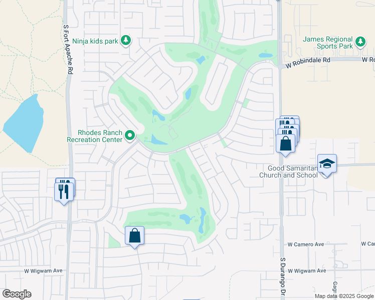 map of restaurants, bars, coffee shops, grocery stores, and more near 305 Foster Springs Road in Las Vegas