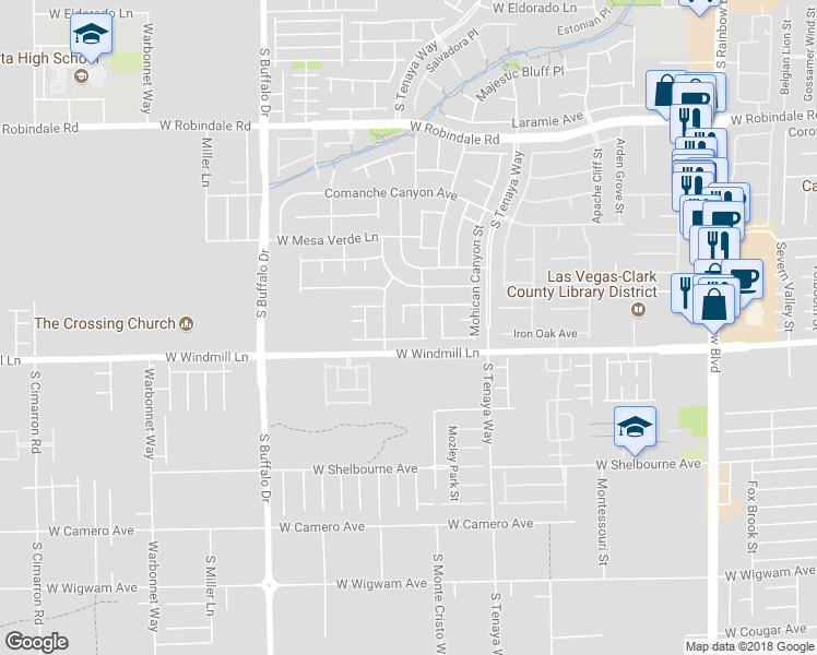 map of restaurants, bars, coffee shops, grocery stores, and more near 8056 Everett Basin court in Las Vegas