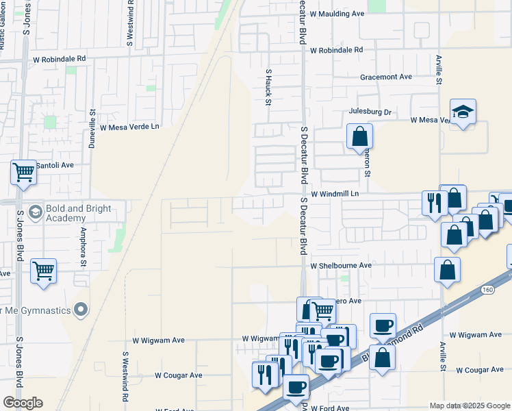 map of restaurants, bars, coffee shops, grocery stores, and more near 8127 Royal Arches Street in Las Vegas
