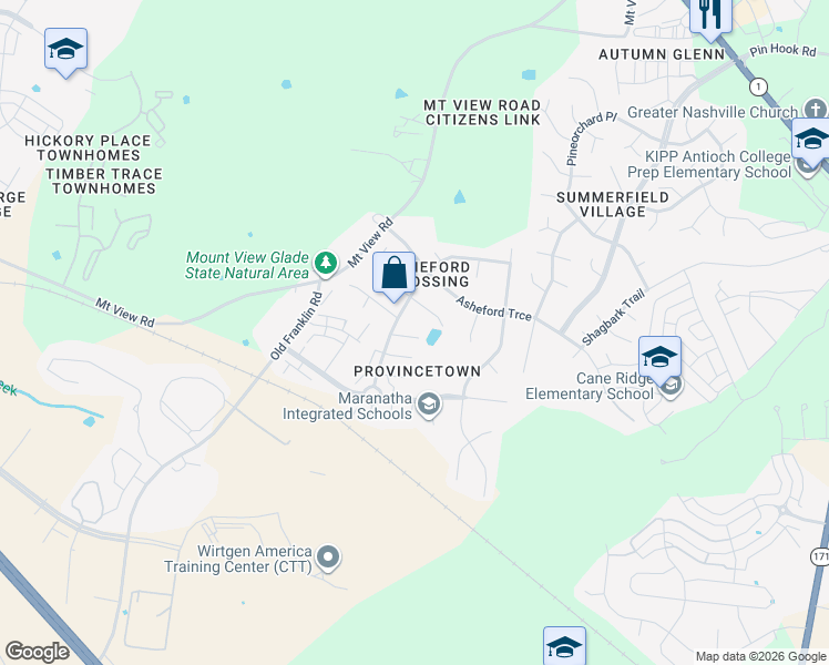 map of restaurants, bars, coffee shops, grocery stores, and more near 3616 Longhaven Crossing in Nashville