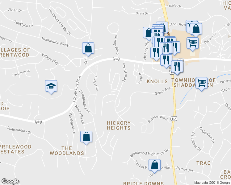map of restaurants, bars, coffee shops, grocery stores, and more near 3504 Steffisburg Drive in Nashville