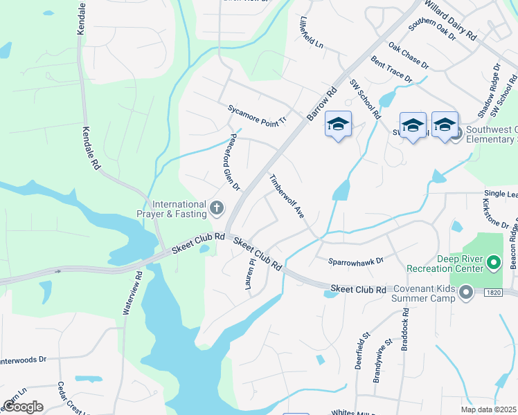 map of restaurants, bars, coffee shops, grocery stores, and more near 4316 Bradbury Way in High Point