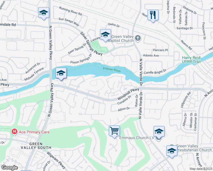 map of restaurants, bars, coffee shops, grocery stores, and more near 2063 Angel Falls Dr in Henderson