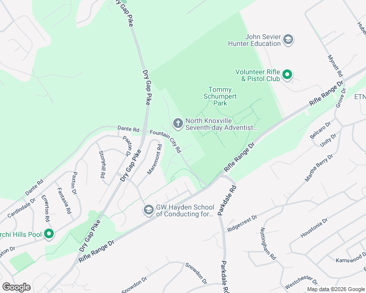 map of restaurants, bars, coffee shops, grocery stores, and more near 1705 Durham Park Lane in Knoxville