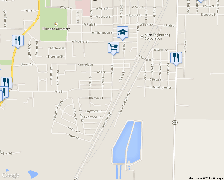map of restaurants, bars, coffee shops, grocery stores, and more near 1512 South 7th Street in Paragould