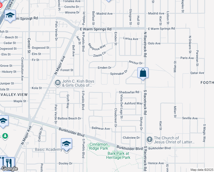 map of restaurants, bars, coffee shops, grocery stores, and more near 843 Schooner Drive in Henderson
