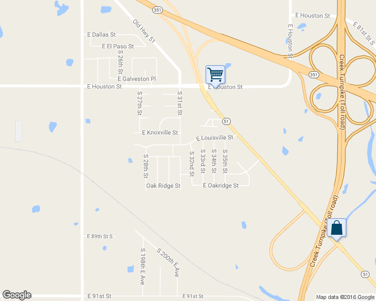 map of restaurants, bars, coffee shops, grocery stores, and more near 1104 South 32nd Street in Broken Arrow