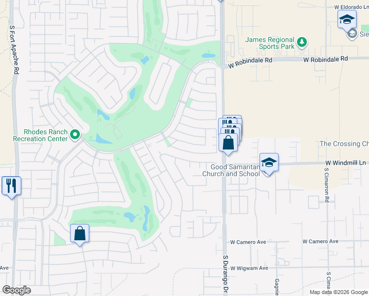 map of restaurants, bars, coffee shops, grocery stores, and more near 220 Tayman Park Avenue in Las Vegas