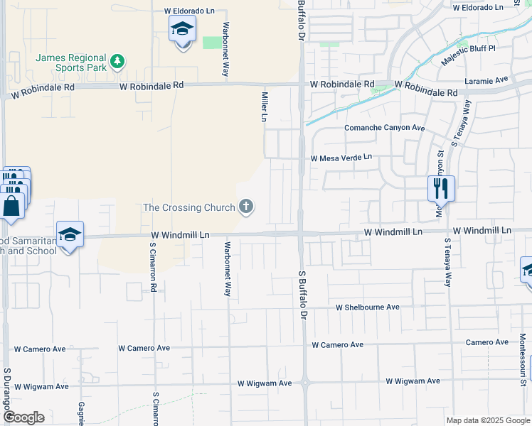 map of restaurants, bars, coffee shops, grocery stores, and more near 8057 Adelaide Hills Street in Las Vegas