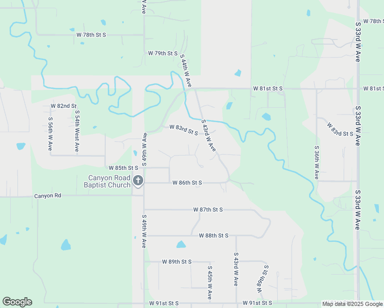 map of restaurants, bars, coffee shops, grocery stores, and more near 4522 West 84th Street in Tulsa