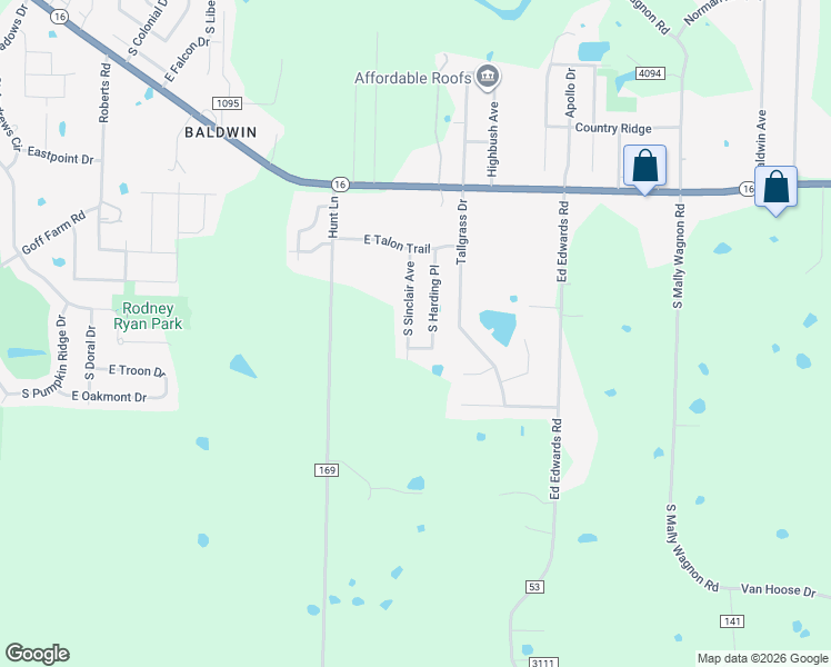 map of restaurants, bars, coffee shops, grocery stores, and more near 1878 South Sinclair Avenue in Fayetteville