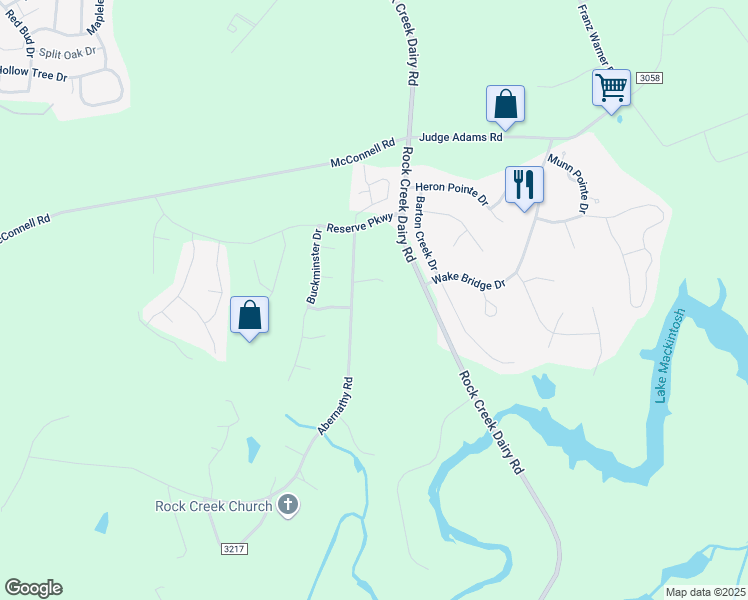 map of restaurants, bars, coffee shops, grocery stores, and more near 6314 Abernathy Road in Whitsett