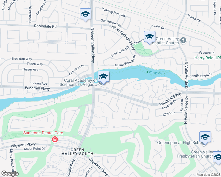 map of restaurants, bars, coffee shops, grocery stores, and more near 203 Shadow Pointe Street in Henderson