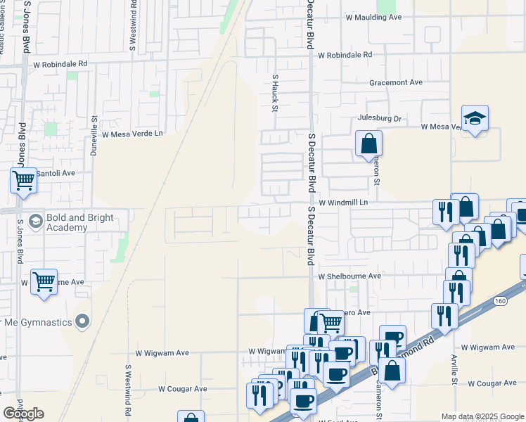 map of restaurants, bars, coffee shops, grocery stores, and more near 8127 Royal Arches Street in Las Vegas