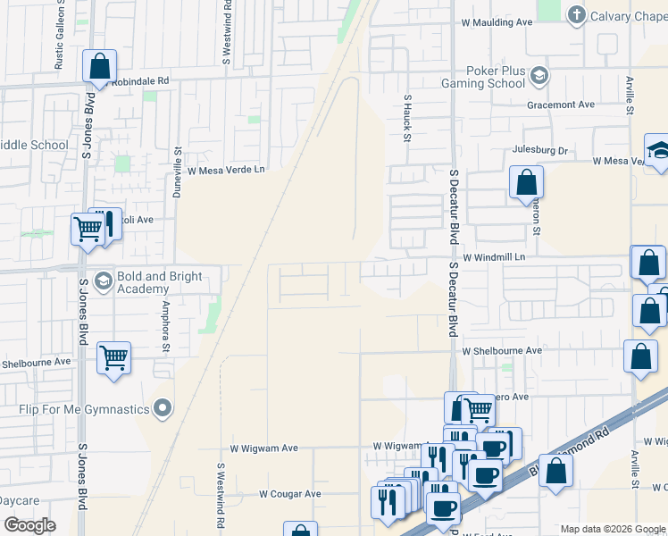 map of restaurants, bars, coffee shops, grocery stores, and more near 8118 Allie Hope Street in Las Vegas