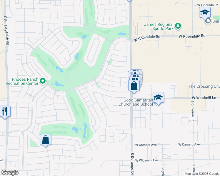 map of restaurants, bars, coffee shops, grocery stores, and more near 220 Tayman Park Avenue in Las Vegas