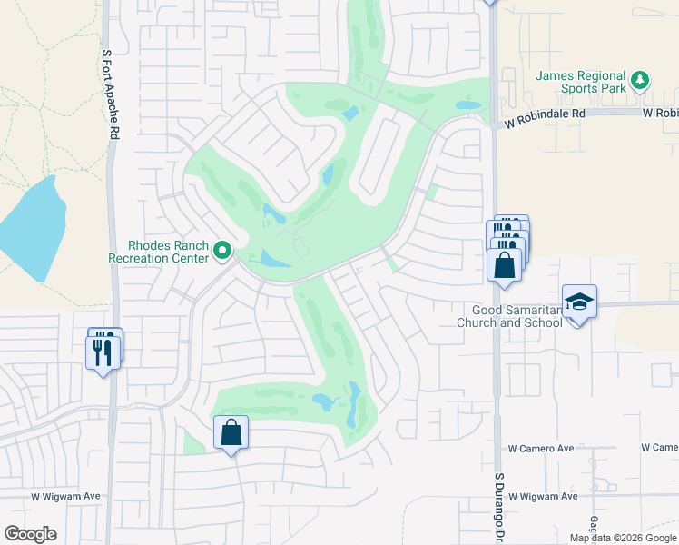 map of restaurants, bars, coffee shops, grocery stores, and more near 305 Foster Springs Road in Las Vegas