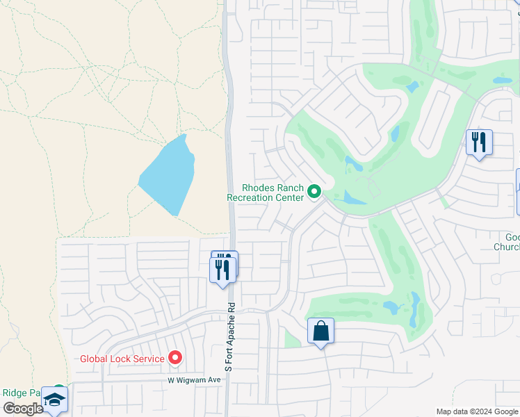 map of restaurants, bars, coffee shops, grocery stores, and more near 275 Fringe Ruff Drive in Las Vegas
