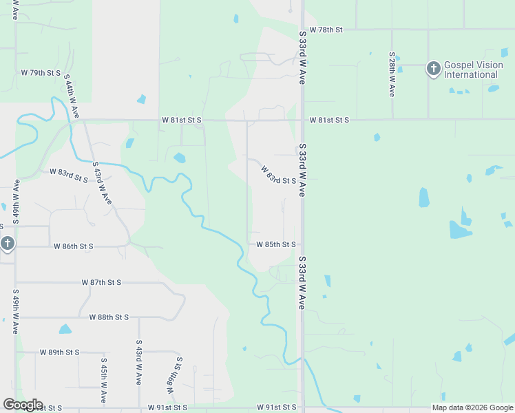 map of restaurants, bars, coffee shops, grocery stores, and more near 8418 South 36th West Avenue in Tulsa