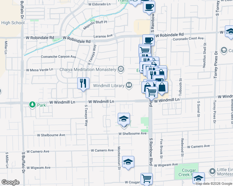 map of restaurants, bars, coffee shops, grocery stores, and more near 8054 Carson Creek Street in Las Vegas