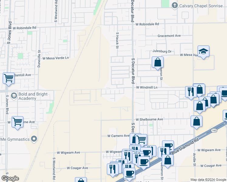map of restaurants, bars, coffee shops, grocery stores, and more near 8119 Royal Arches Street in Las Vegas
