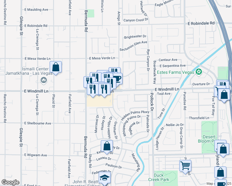 map of restaurants, bars, coffee shops, grocery stores, and more near 604 Palmwood Lane in Las Vegas