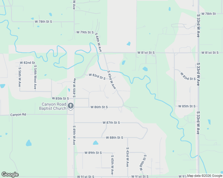 map of restaurants, bars, coffee shops, grocery stores, and more near 8320 South 43rd West Avenue in Tulsa