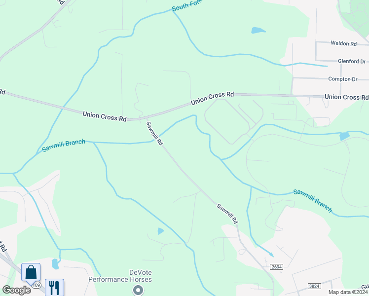 map of restaurants, bars, coffee shops, grocery stores, and more near 3935 Sawmill Road in Winston-Salem