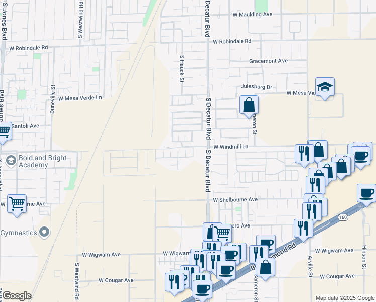 map of restaurants, bars, coffee shops, grocery stores, and more near 8112 Cathedral Range Court in Las Vegas