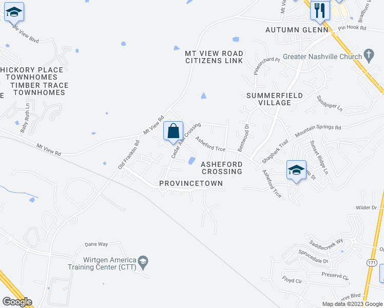 map of restaurants, bars, coffee shops, grocery stores, and more near 3616 Longhaven Crossing in Nashville