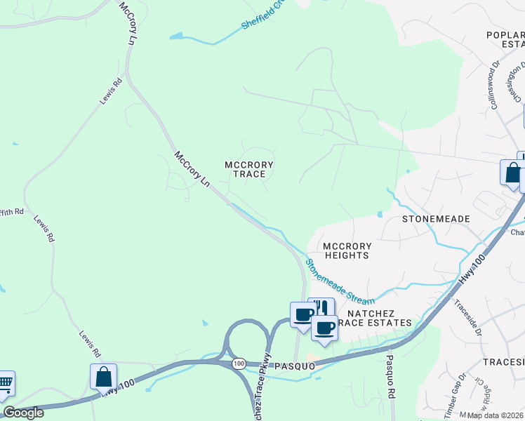 map of restaurants, bars, coffee shops, grocery stores, and more near 141 Sequoyah Lane in Nashville