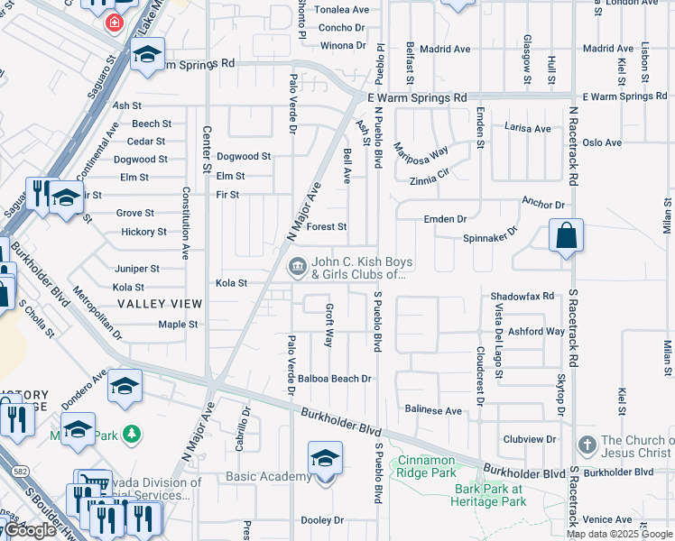map of restaurants, bars, coffee shops, grocery stores, and more near 420 Hidden Brook Court in Henderson