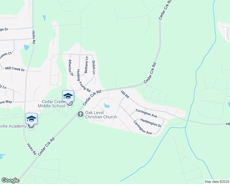 map of restaurants, bars, coffee shops, grocery stores, and more near 2059 Cedar Creek Road in Youngsville