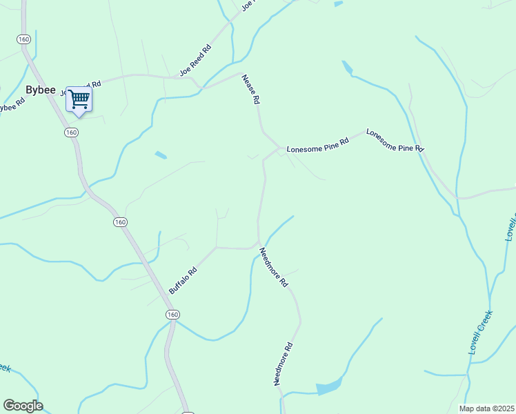 map of restaurants, bars, coffee shops, grocery stores, and more near 226 Buffalo Road in Bybee