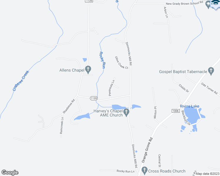 map of restaurants, bars, coffee shops, grocery stores, and more near Peninsula Lane in Hillsborough