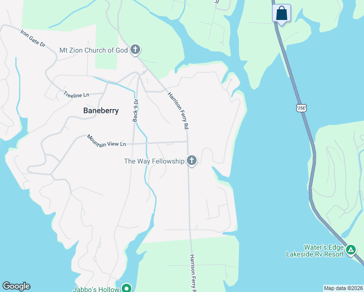 map of restaurants, bars, coffee shops, grocery stores, and more near 661 Harrison Ferry Road in Baneberry