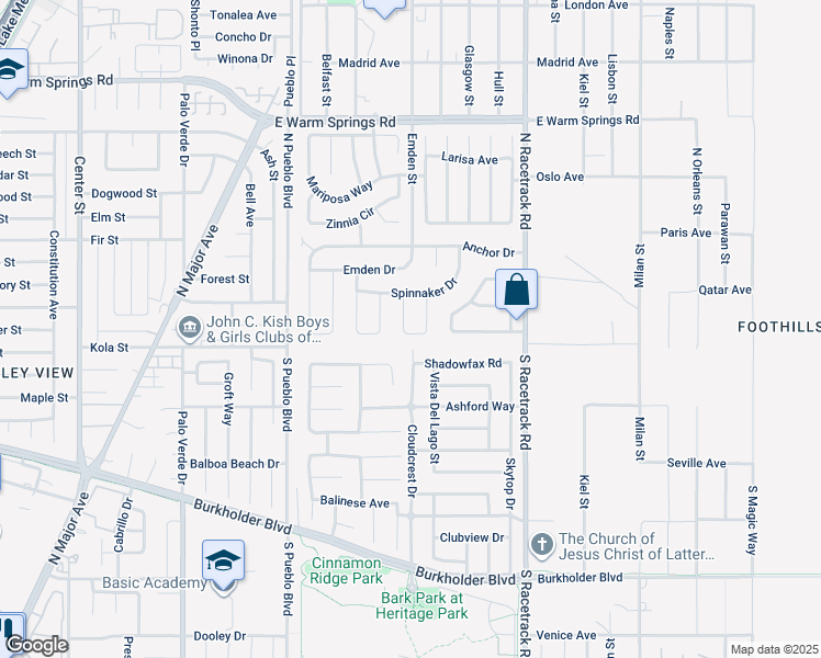 map of restaurants, bars, coffee shops, grocery stores, and more near 919 Clipper Drive in Henderson