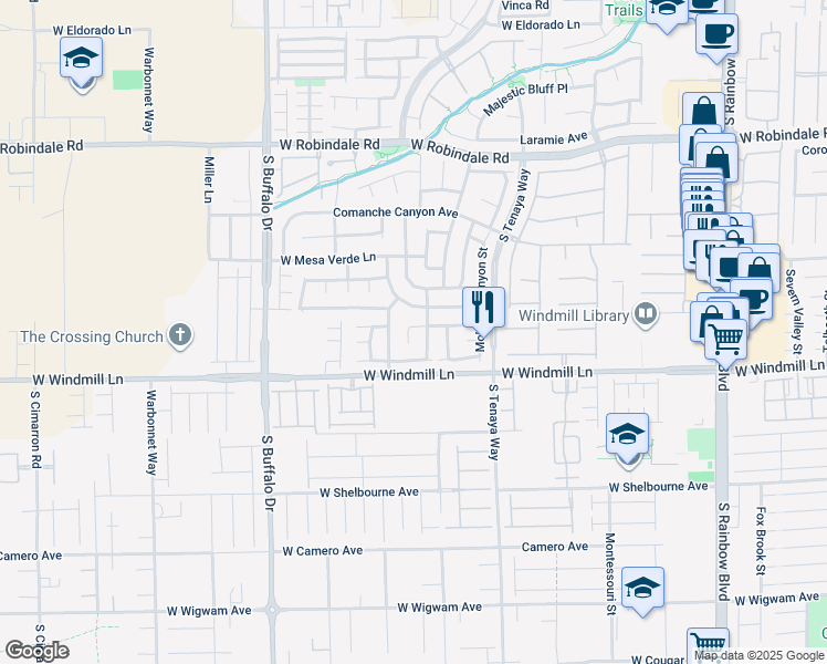 map of restaurants, bars, coffee shops, grocery stores, and more near 8056 Everett Basin court in Las Vegas